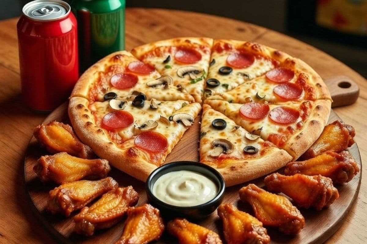 Large Pizza & 16 Wings & 1 Dip and 2 Drinks combo