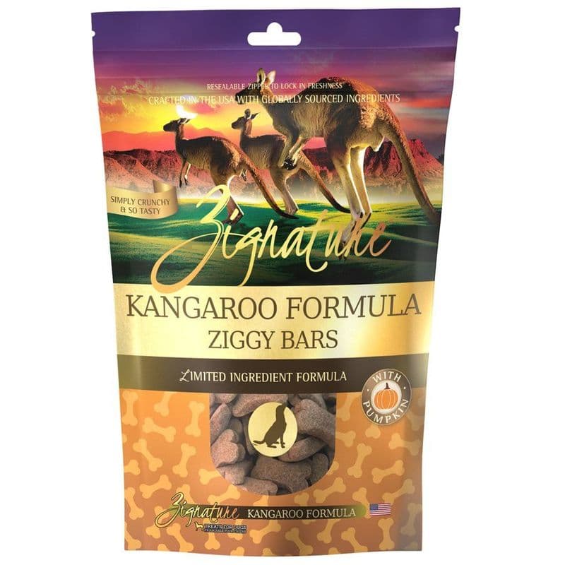 Zignature Ziggy Bars Kangaroo Formula Biscuit Treats for Dogs 12 oz