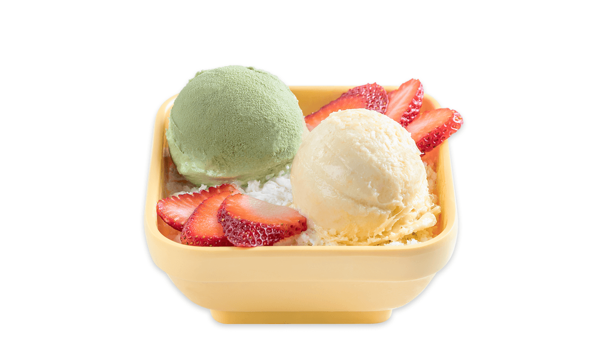 Durian and Matcha Ice Cream with Vanilla Frost - 雪山榴莲配绿茶雪糕