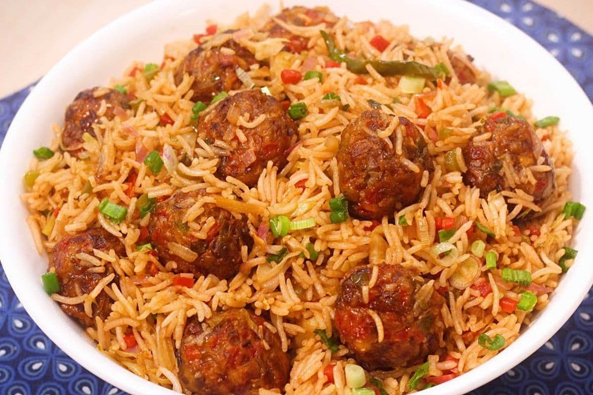 Veg Manchurian Ball Fried Rice