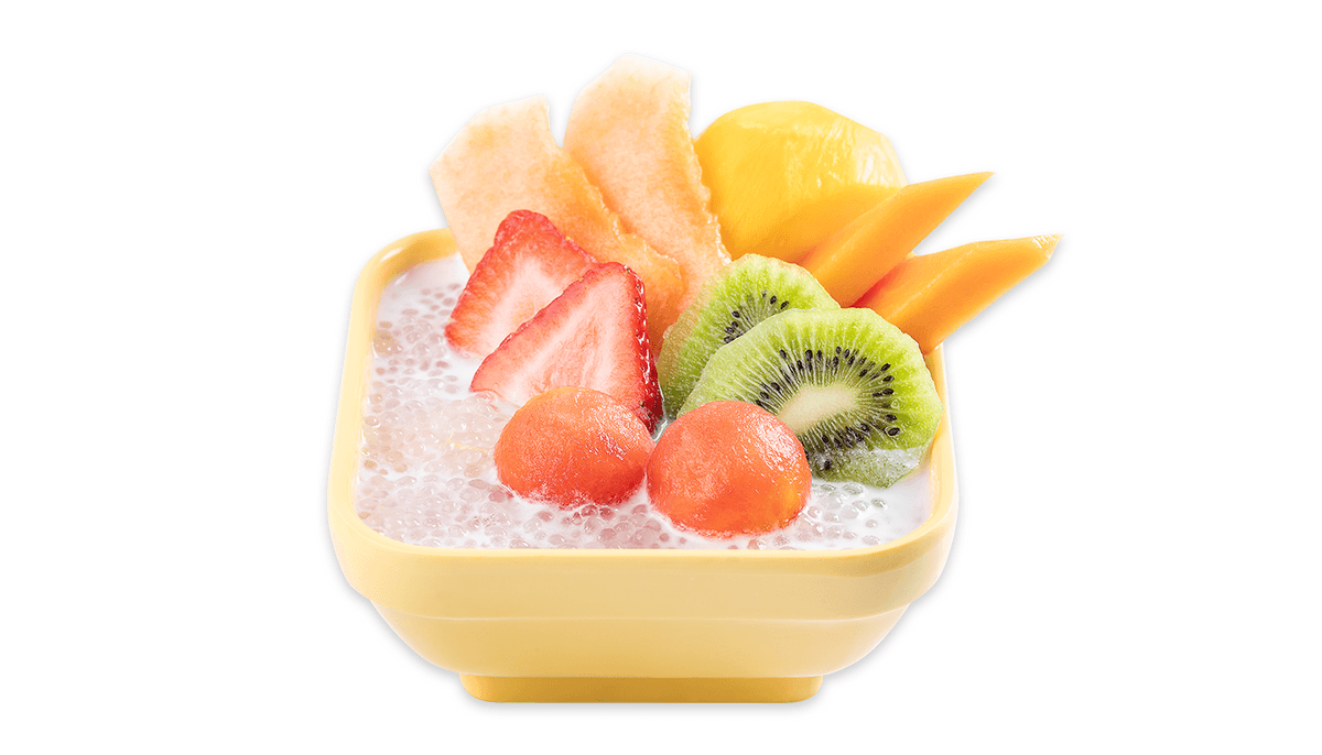 Mixed Fruits Sago with Coconut Milk - 鲜杂果西米露(椰汁底)