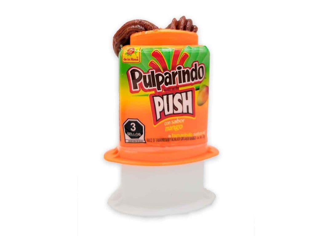 Pulparindo Push Mango Mexican Salty and Spicy Tamarind Push Pop Candy Paste 35g