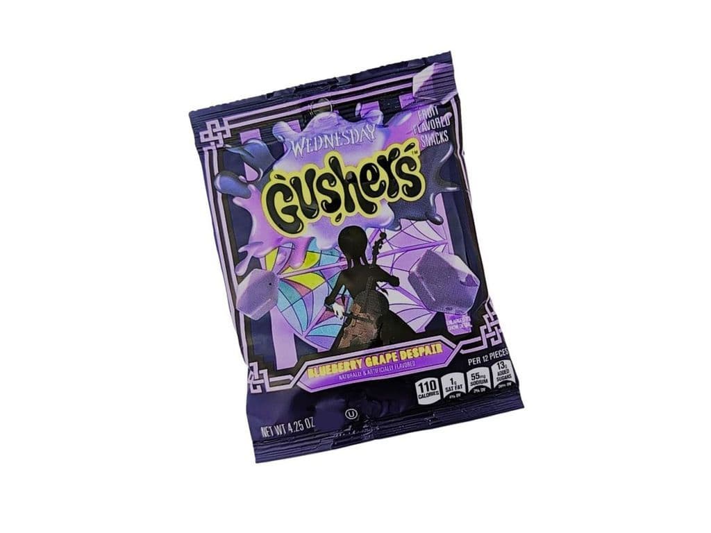 Gushers Wednesday Blueberry Grape Despair Juice Filled Gummy Candies 22g