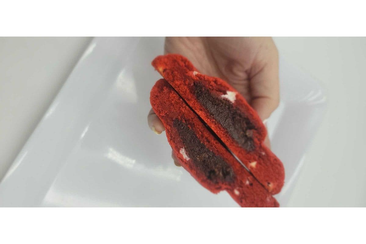 Red Velvet Brownie Stuffed Cookie