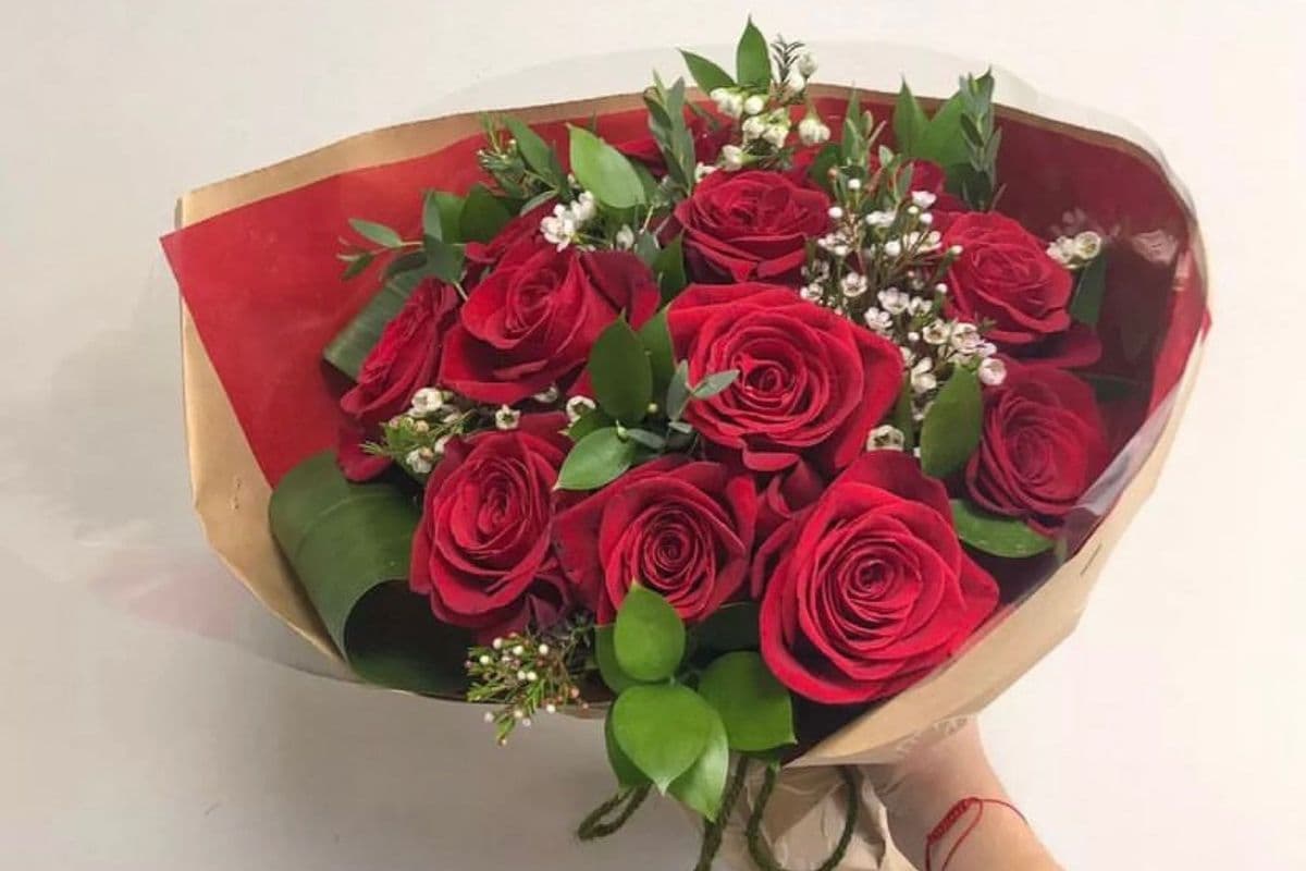 A Dozen Roses - Hand-Tied Bouquet