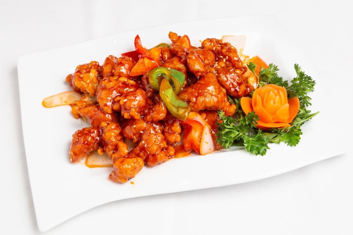 Sweet and Sour Pork with Fresh Fruit