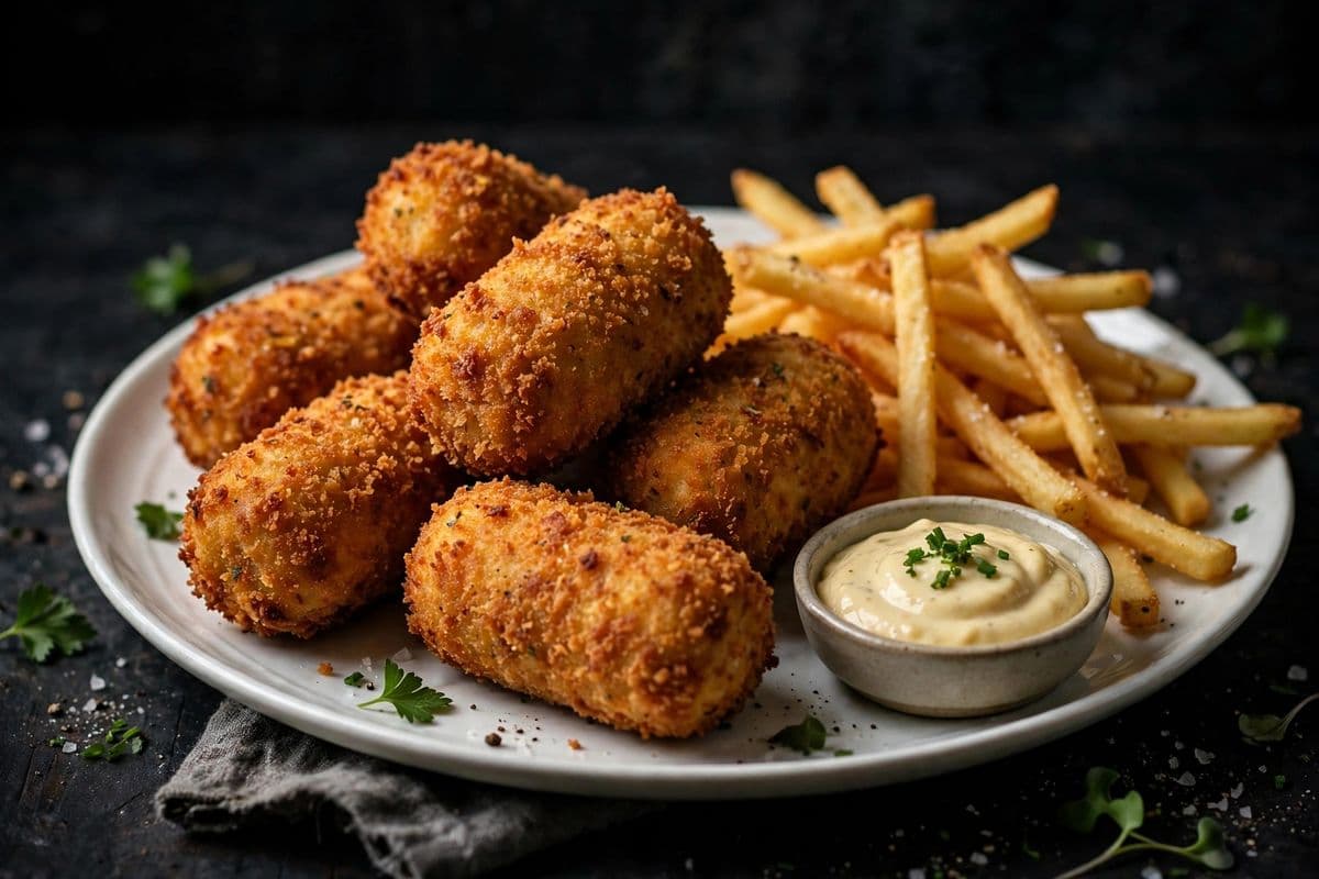 5 Croquettes de poulet servi avec la sauce barbecue