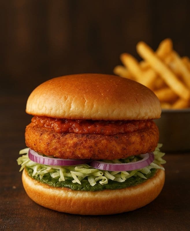 Desi Paneer Burger 🍔