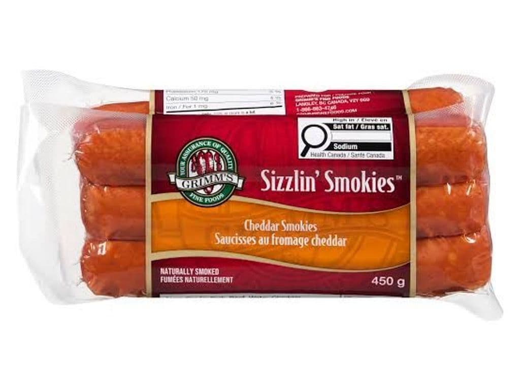 GRIMMI’S CHEDDAR SMOKIES 450G