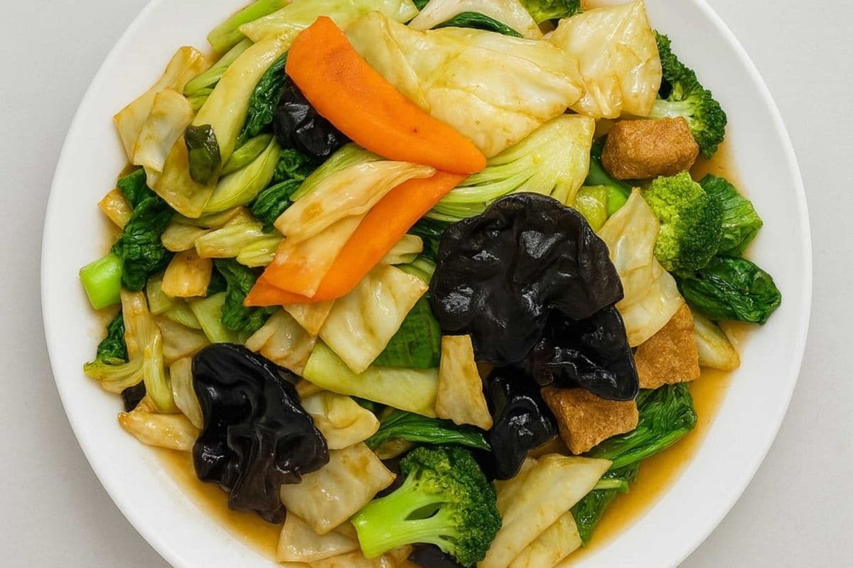 V2. Seasonal vegetables and Crispy Tofu - 什菜豆腐