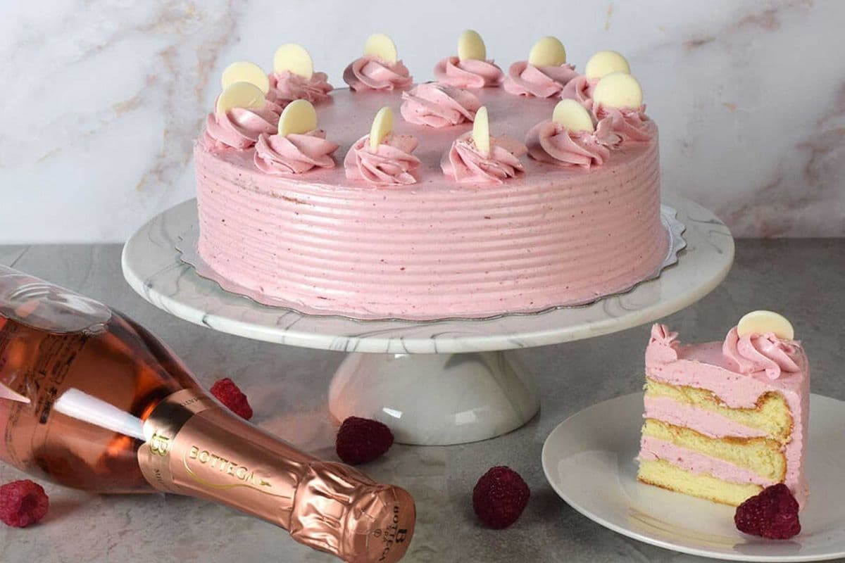 Vanilla Cake with Raspberry Buttercream 9"