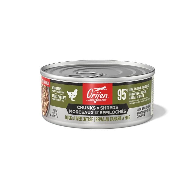 Orijen Chunks + Shreds Wet Cat Food Duck + Liver Entrée 155 g