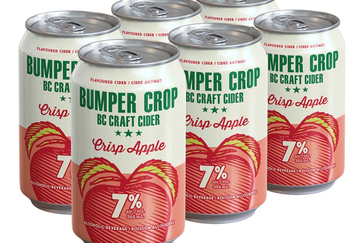 BUMPER CROP CRISP APPLE CIDER 6*355ML CANS (6 x 6*355ML )