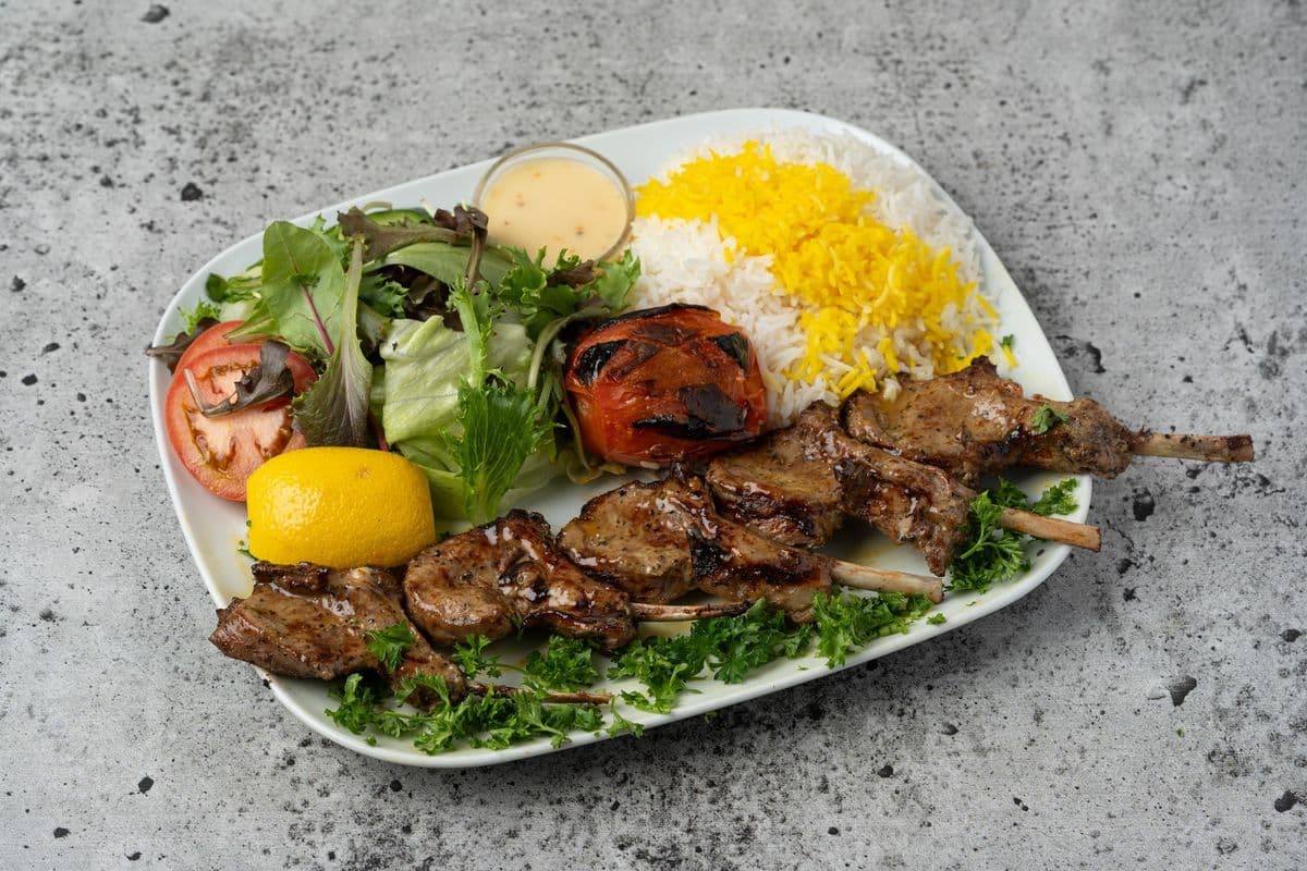 Shishlik Kebob (Half Salad and Half Rice)