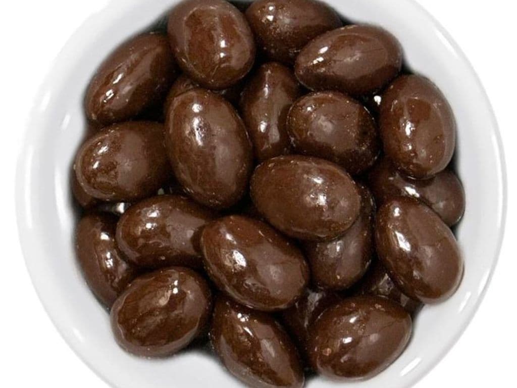 DARK CHOC. TOFFEE ALMONDS 1 LB