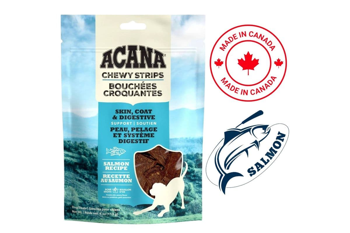 Acana - Chewy Strips Skin, Coat & Digestive Support Salmon Dog Treats (113 g)
