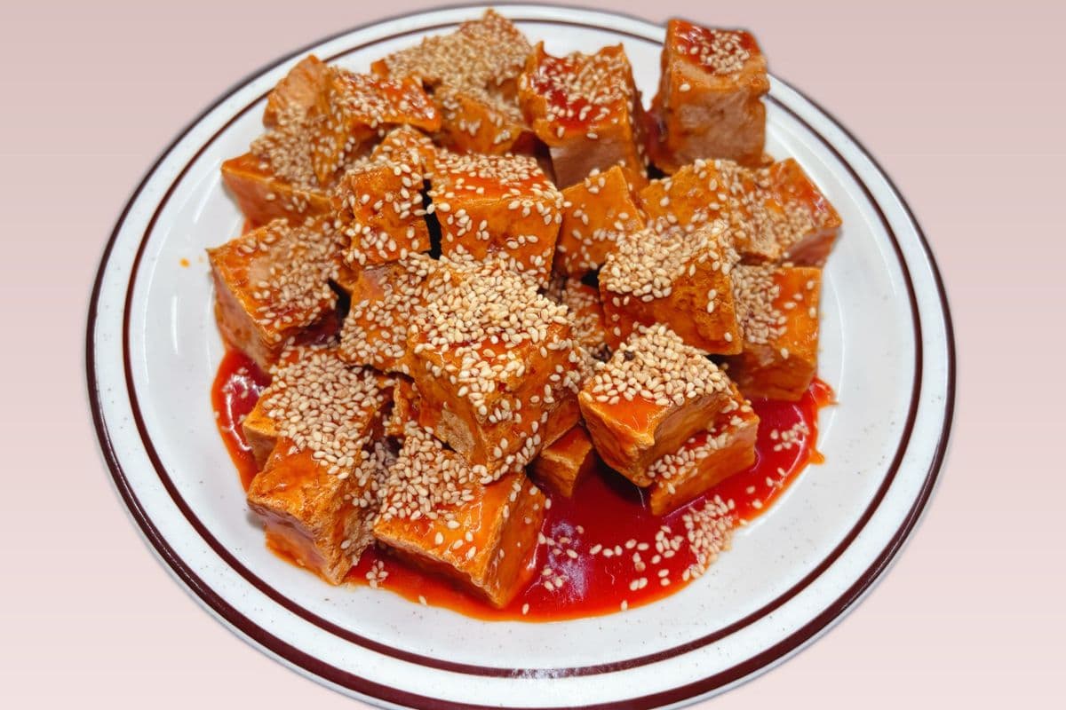 Sesame Tofu with Sweet and Sour Sauce