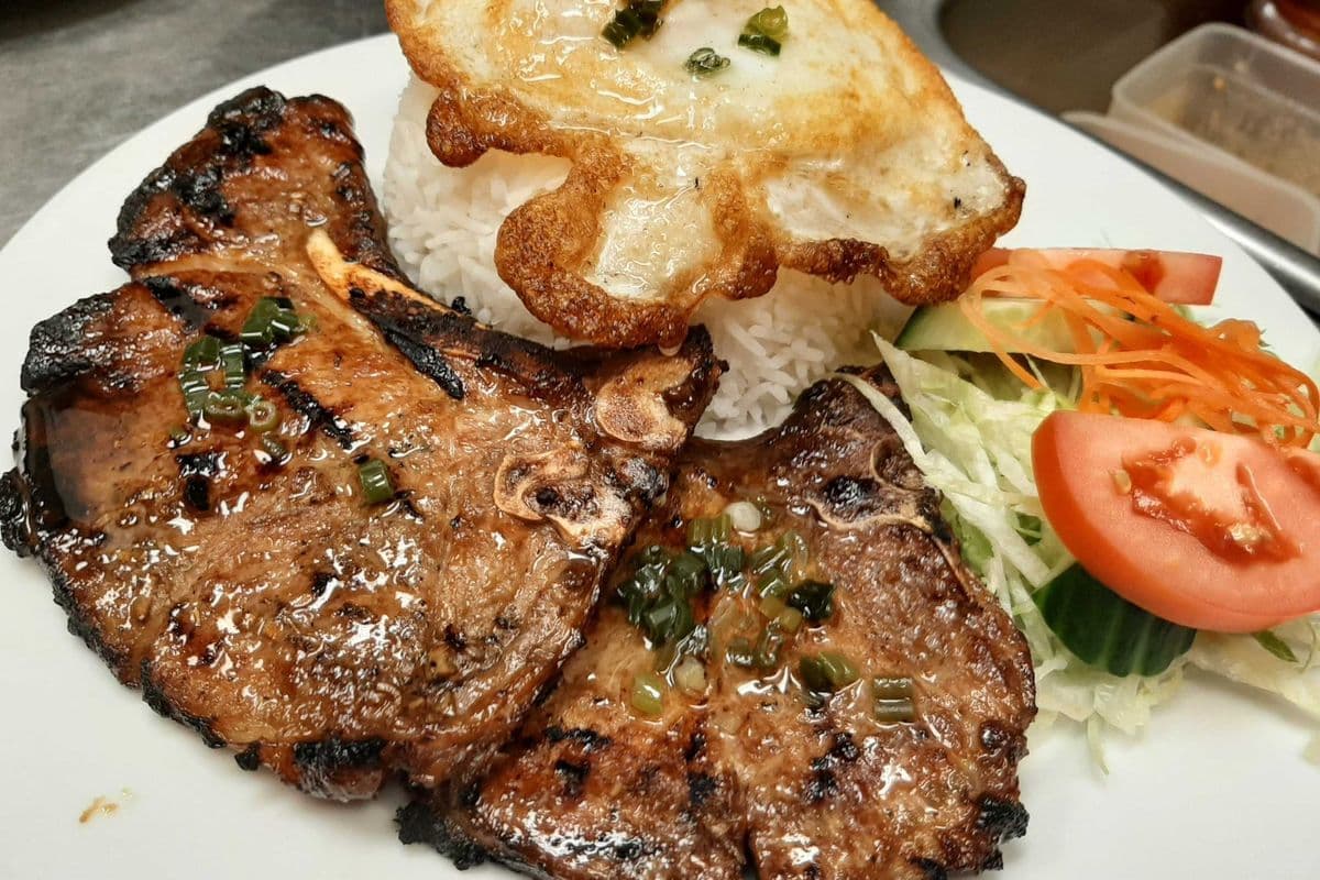 51. Grilled Pork Chops (2 pcs) and Fried Egg