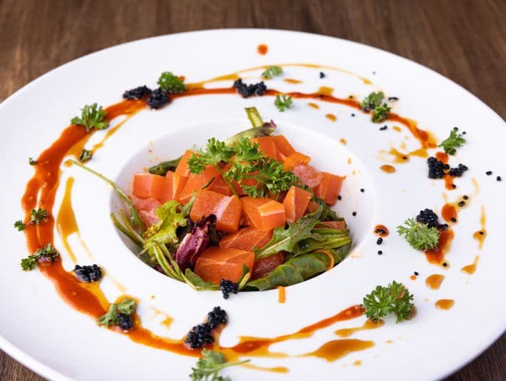 Spicy Vegan Salmon Sashimi