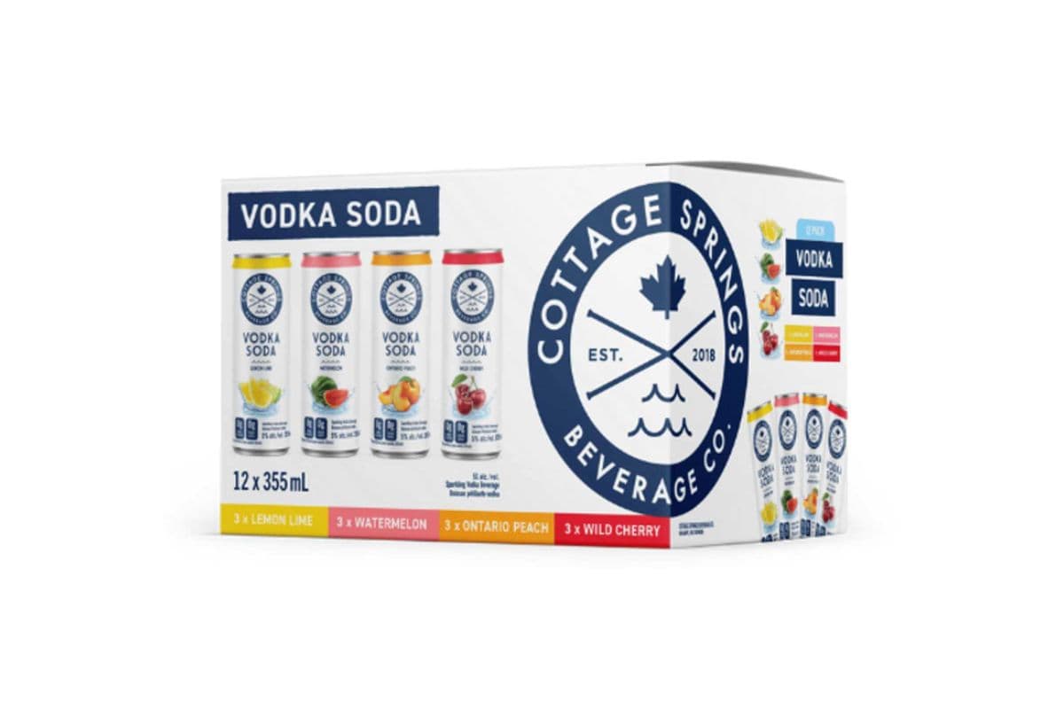Cottage Spring Vodka Soda Mixed Pack (12 x 355 ml Cans)