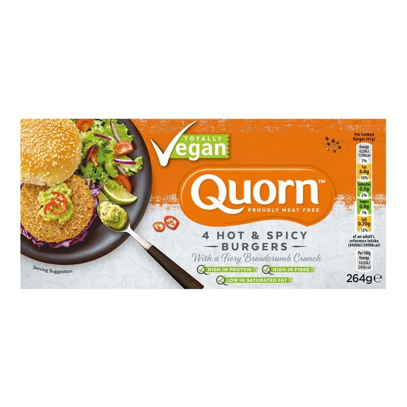 Quorn - 4 Meat Free Hot and Spicy Burgers