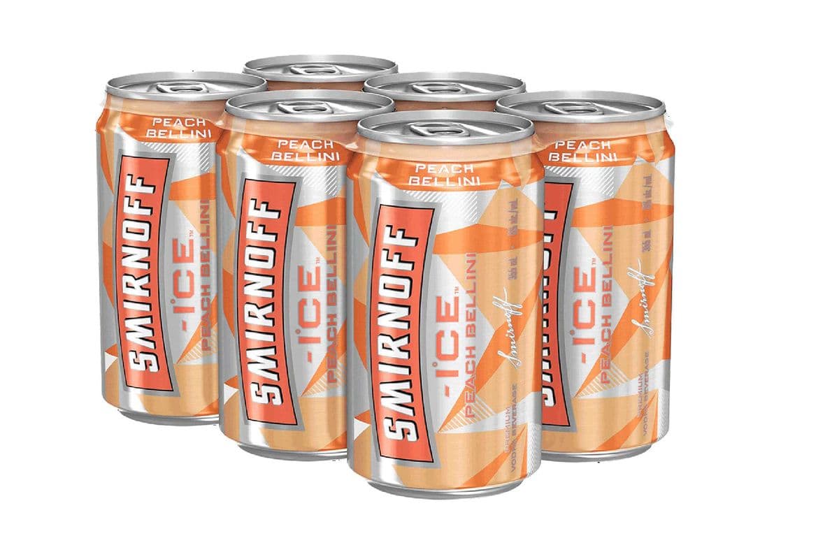 Smirnoff Ice Peach Bellini (6 Pack Cans) (6 x 355 ml Cans)