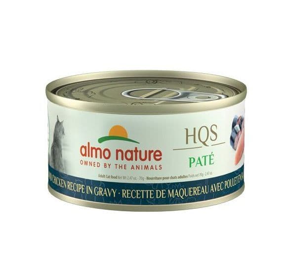 Almo Nature HQS Natural Paté Cat Food - Mackerel And Chicken Recipe In Gravy 70g