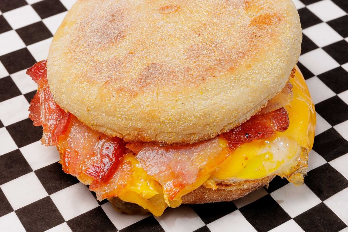 Egg, Cheese and Bacon English Muffin