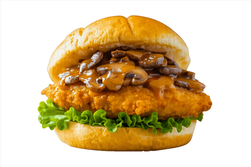 14.Black Truffle Chicken Leg Sandwich / 14. 黑松露蘑菇鸡腿堡