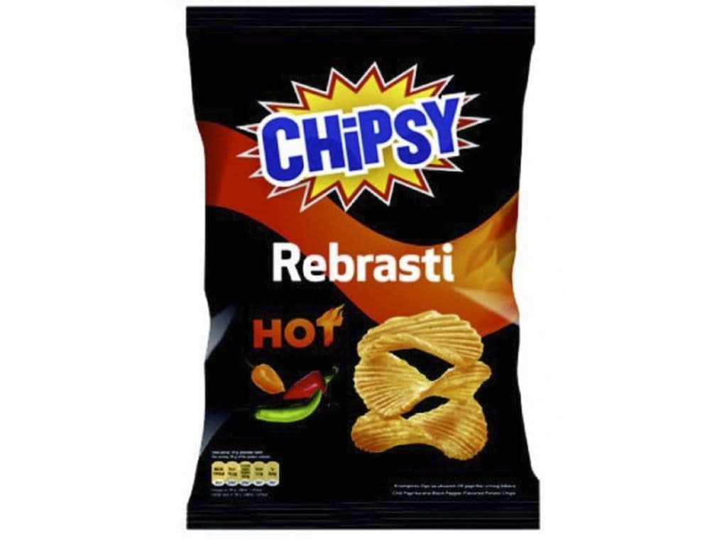 Chipsy Rebrasti Hot Crinkle Cut Serbian Spicy Potato Chips 140g Balkan Snack