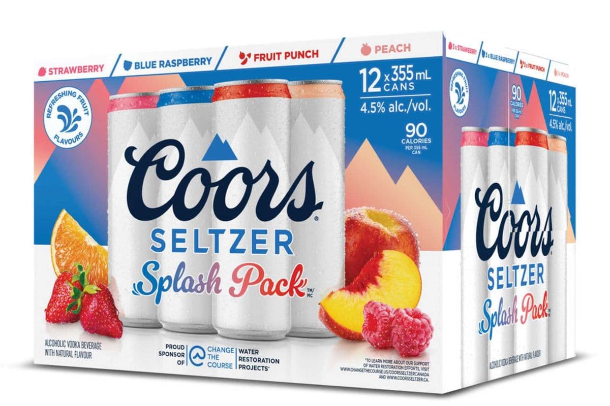 Coors Hard Seltzer Splash pack, Assorted (12 x 355 ml) (1 x 355 ml)