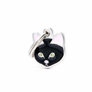 MyFamily Black European Short Hair Engraved Tag