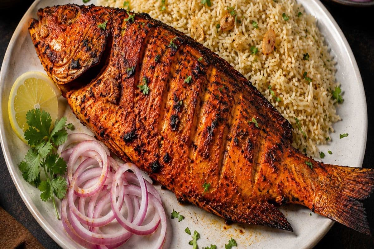 Fried Whole Tandoori Fish (Coal)