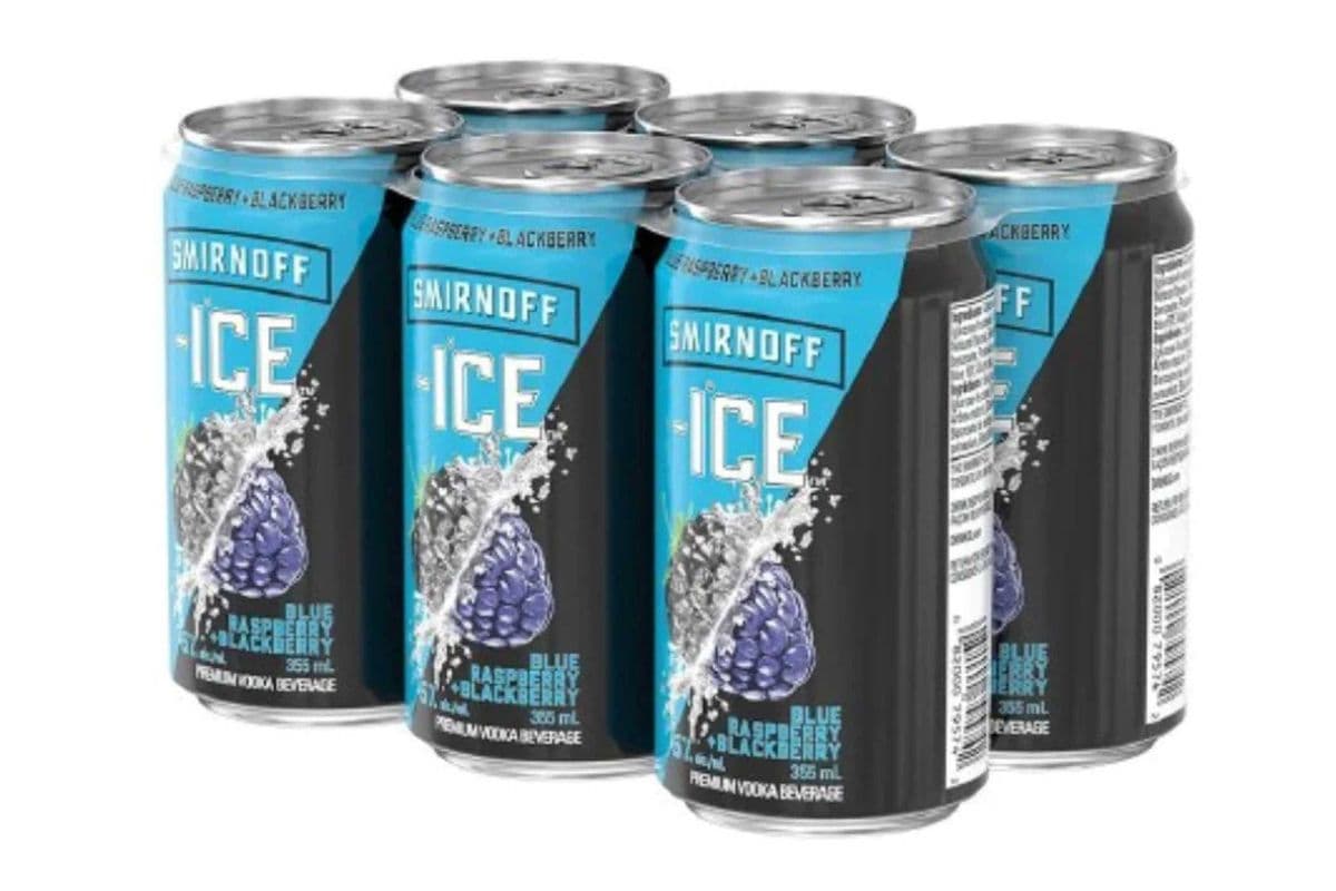 Smirnoff Ice Blue Raspberry & Blackberry 6 Cans - 4.50% ABV (1 x 355 ml)