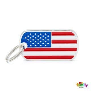 MyFamily USA / American Flag Engraved ID Tag