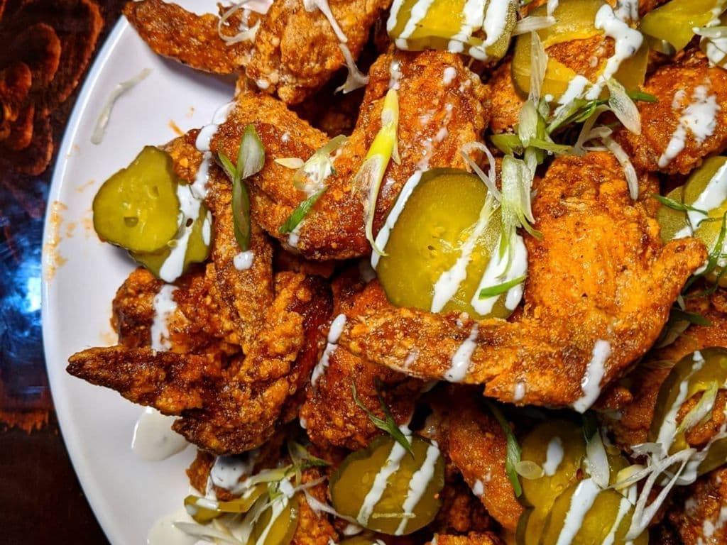 2 Pounds -  Fried Chicken Wings With 2 Fries and slaw 