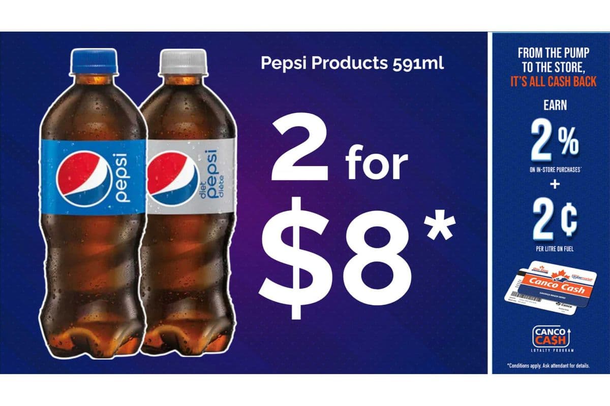 Pepsi Drinks Deal 2/$8* (591ml)