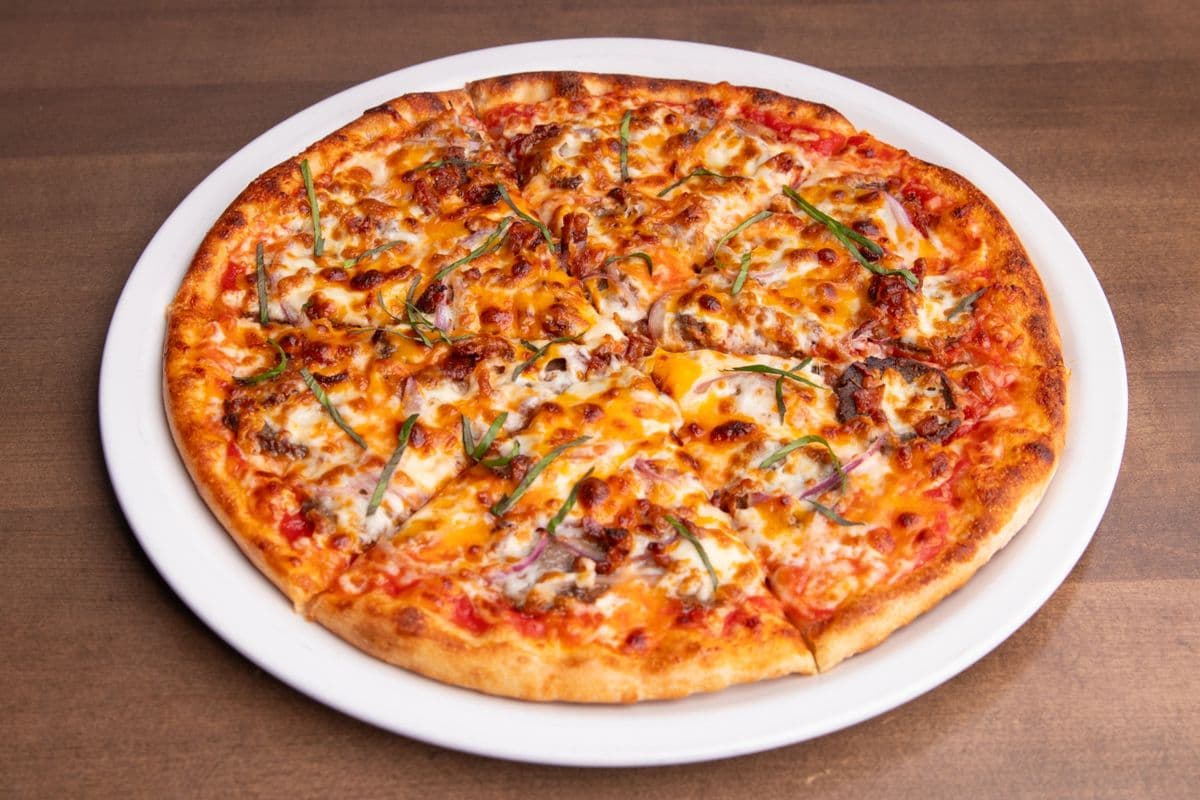 Small Meatball Bacon Pizza