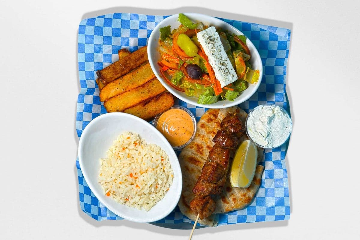 Assiette - Bâton de souvlaki au porc / Pork Souvlaki Stick