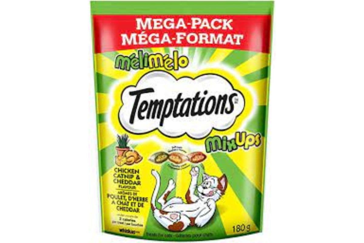 Temptations Mix Pack Chicken, Catnips & Cheddar (180g)
