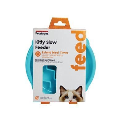 Outward Hound Petstages Kitty Slow Feeder Blue for Cats