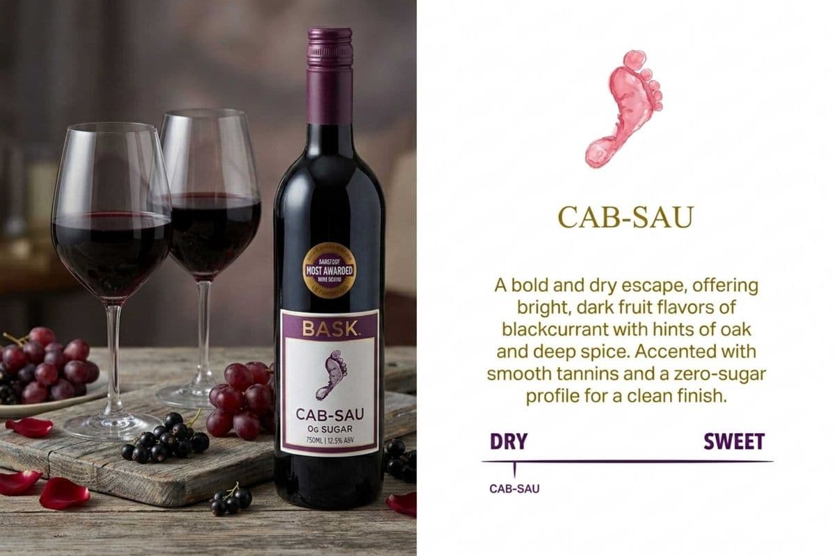 BASK CAB-SAU 0G SUGAR (750ML) 12.5% ABV (1 x 750 mL)