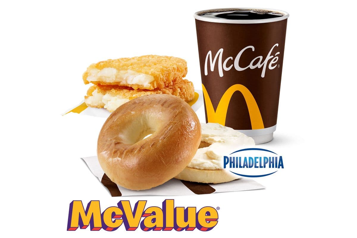 Plain Bagel w/ Reg Cream Cheese McValue Meal [530.0 Cals]
