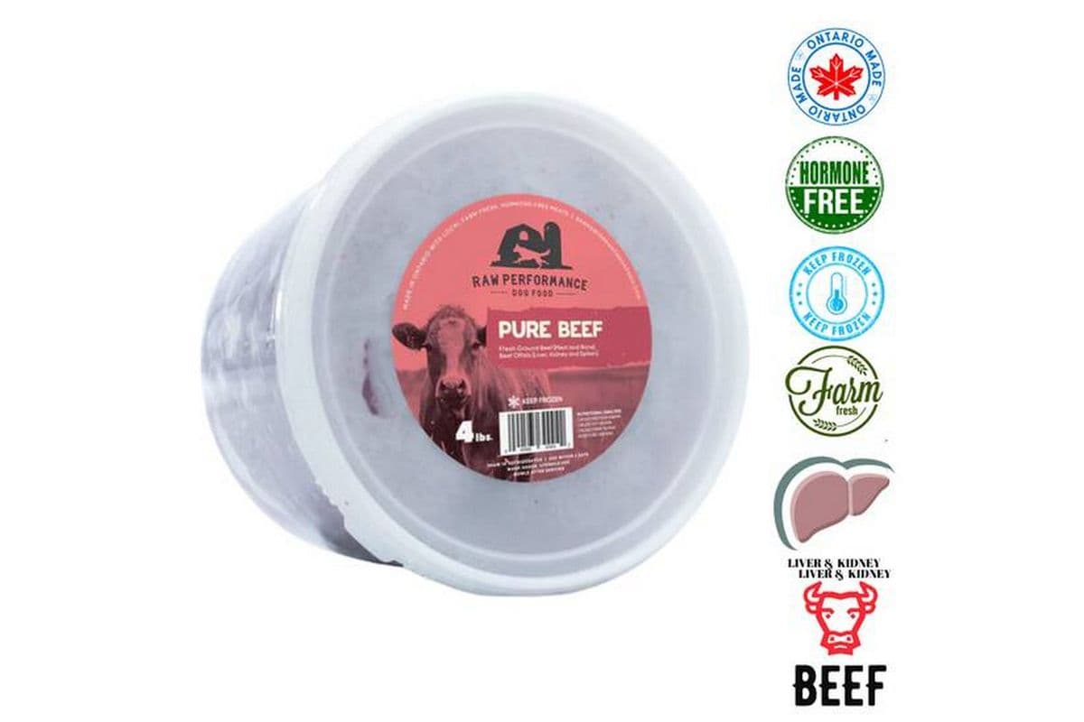Raw Performance - Pure Beef Raw Dog Food (4 lb)