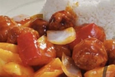 H09. Pork and Pineapple with Sweet-and-Sour Sauce on Rice 菠萝咕噜肉饭