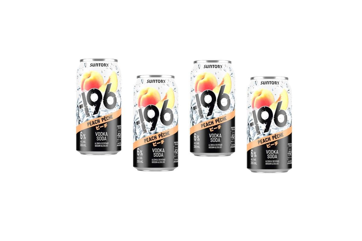 122113. -196 SUNTORY PEACH VODKA SODA (4 x 355ML (CANS))