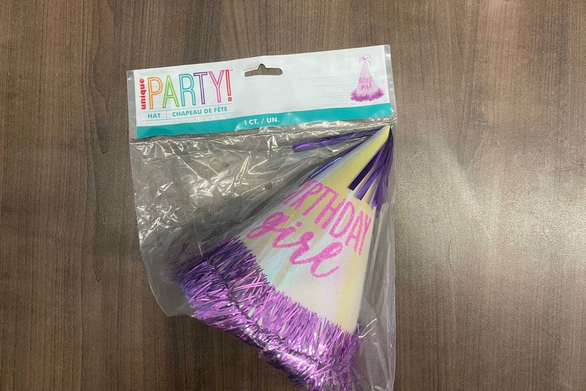 Bday Girl Glitter Fringe Hat 1pk