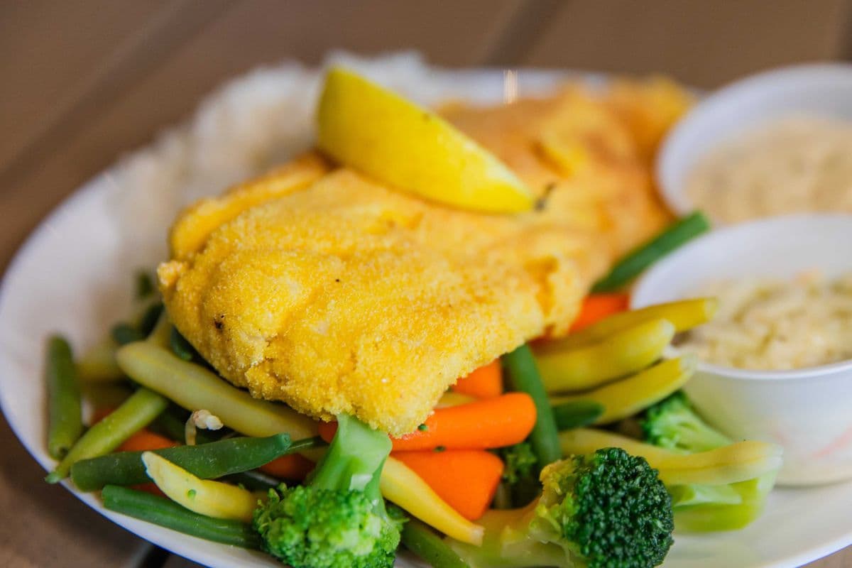 Pan seared seafood platter