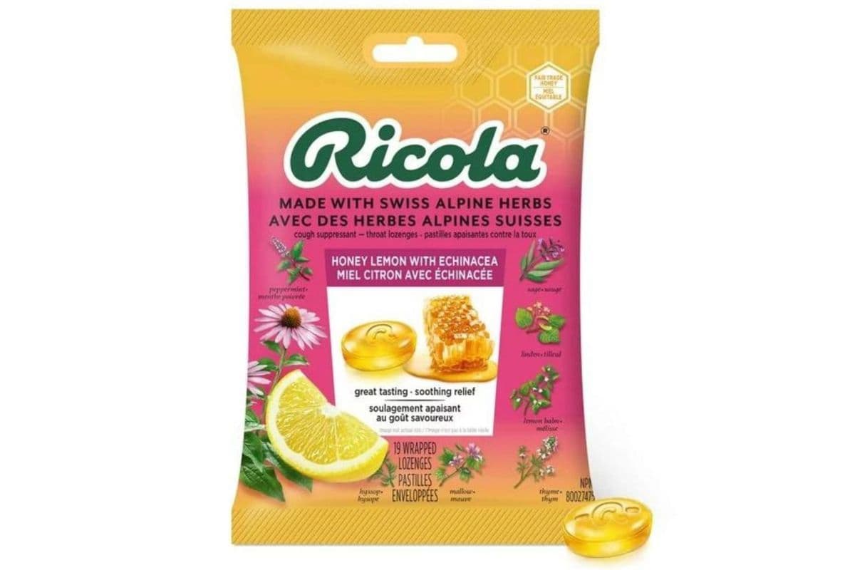 Ricola Honey Lemon with Echinacea Relief Bag (19 lozenges)
