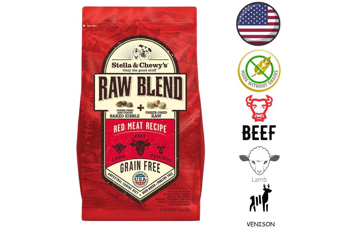 Stella & Chewy's - Grain Free Red Meat Raw Blend Kibble Dry Dog Food - 3.5 lb